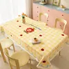 Toalha de Mesa Desenho Animado, Sem Lavagem, Impermeável, à Prova de Óleo, Resistente ao Calor, Jogo Americano para Mesa de Jantar, Luxo Leve, Sensação de Alta Qualidade, Pano para Mesa de Centro Quadriculado Estilo Ins