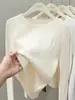 Suéter Feminino Elegante de Tricô com Bordado Outono/Inverno Novo Estilo Coreano Manga Longa Branca Camada Interna Camisa Base Top