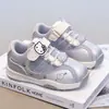 Zapatos Deportivos para Niñas 2026 Nuevo Malla Transpirable Suela Suave Antideslizante Velcro Hello Kitty Lindo Rosa Versátil Ligero