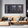 Pintura Decorativa Moderna Minimalista para Sala de Estar Fondo de Sofá Pintura Colgante Estilo Chino Nuevo Recámara Triple Pintura de Pared de Cabecera Pintura de Porcelana de Cristal