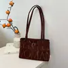 Nova Bolsa Om Versátil Bordada Retro Gentlew Bolsa de Ombro Ballet Nicho Camurça An2025