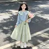 Conjunto de Duas Peças Moda Outono/Inverno 2026: Blusa Doce e Fofa de Manga Longa para Dama com Saia de Laço