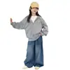 Jeans YOJIA para niñas, nuevo y elegante estilo suelto para otoño 2026, ropa infantil, pantalones largos para niñas, pantalones para niños para otoño