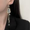 Nuevo Estilo Chino Estilo Nacional Abanico de Bambú Borla Pendientes Largos Diseño Nuevo Explosivo Celebridad de Internet Joyería de Oreja de Alta Gama para Mujer