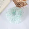 2026 Atmosfera Menta Fina Scrunchie de Organza Acessório de Cabelo de Alta Qualidade Meio Preso Estilo Coreano Renda Floral Preguiçosa