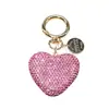 Llavero de corazón de diamantes completos colgante para llave de coche etiqueta de moda se puede abrir llavero de amor