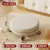 Banqueta Baixa Giratória Doméstica, Banqueta de Beleza, Banqueta para Crianças Aprender a Andar, Cadeirinha Pequena com Roda Universal Giratória, Banqueta Redonda de Lã de Cordeiro