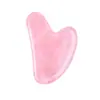Tabla Gua Sha con Forma de Corazón de Jade Natural y Cuarzo Rosa Transfronteriza, Masajeador Facial y para Ojos de Cuarzo Rosa, Raspador de Dedos, Aventurina