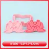 Série Dia dos Namorados Molde de Biscoito Envelope Coração 3D Desenho Animado Molde de Biscoito Argila de Simulação DIY Biscoitos Impressos