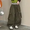 Roupas de Outono para Meninas Calças de Trabalho Doce Cool Estilo de Rua Camisa Base Moda Feminina Calças Largas Soltas Estilo Coreano Calças Longas de Primavera e Outono para Crianças