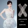 Vestido Infantil Guantes de Encaje Caja de Música Lusi Princesa Cumpleaños Flor de Pedrería Dama de Honor Guantes de Actuación Estilo Moyan