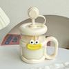 Vaso de Agua para Niñas, Popote de Verano de Aspecto Elevado, Vaso de Gran Barriga, Colador de Té de Gran Capacidad, Resistente a Altas Temperaturas, Lindo Vaso de Plástico para Hacer Té