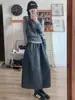Falda de Lana Línea A para Mujer Otoño Invierno Nueva Simple Versátil Tallas Grandes Diseño para Gorditas Sentido del Diseño Falda Tubular Adelgazante