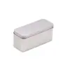 Caja metálica rectangular con tapa plana para pasteles de copo de nieve y pasteles de piña, caja metálica de embalaje universal portátil, caja de alimentos hecha a medida para rollitos de huevo