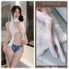 Ropa interior sexy nueva transfronteriza cuatro estaciones tejido hueco sin mangas ajustado casual color liso suéter sexy tentación
