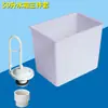 Tanque de descarga de vaso sanitário com ranhuras acessórios plásticos canteiro de obras descarga pública simples montado na parede haste de puxar com a mão para agachar vaso sanitário de agachar