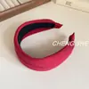 Nueva Diadema de Tela de Color Sólido con Rayas Verticales y Ala Ancha para Mujer con Parte Superior Alta para el Cráneo, Diadema No Elástica para Uso Diario, Elegante Recogido para el Cabello