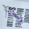 Llavero de Dibujos Animados Sanrio Goma Suave PVC Macarrón Cuerda de Cuero Lindo Llavero Sanrio Colgante Arcoíris Cuero