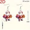 Brincos Transfronteiriços do Papai Noel Desenho Animado de Natal Decoração Plana de Natal Festa Novo Feriado Brincos de Acrílico