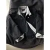 Chaqueta casual de moda para hombre, estilo americano, chaqueta resistente color caqui, chaqueta negra para hombre con cuello alto, vintage