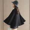 Leche de Papaya Primavera y Otoño Nuevo Estilo Coreano Elegante Suelto Adelgazante Capa Estilo Británico Capa Chal Abrigo de Lana