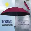 Guarda-chuva Manual Dobrável Grande de 12 Ossos para Três Pessoas para Homens e Mulheres Uso Duplo Sol e Chuva Proteção Solar Proteção UV Guarda-sol