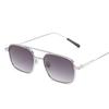 2062 Gafas de Sol Metálicas Cuadradas con Gradiente Atardecer Doble Puente para Hombres y Mujeres Venta al por Mayor de Gafas Amazon Protección UV