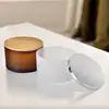 Tazas de Vidrio para Velas Multiespecificación, Tazas para Velas de Aromaterapia, Tazas Vacías, Tazas Portavelas de Fragancia para Hotel, Frascos Vacíos de Vidrio Impresos y con Spray de Color