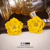 Pendientes de botón de flor elegantes estilo coreano Aguja de plata Dulce Modernos Versátiles Pendientes para el día a día Diseño de personalidad Pendiente de flor pequeña fresco para mujer