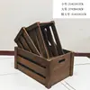 Caixotes de madeira, molduras de madeira, caixas de armazenamento, caixotes de madeira vintage, caixas de exposição de frutas para supermercado, caixas de armazenamento retangulares de madeira maciça, cestos de madeira