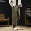 Pantalones casuales de algodón puro, estilo old-money, frescos y modernos, para hombre, nueva colección otoño 2026, corte holgado, talla grande, pantalones largos de pierna recta