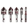 Broca avellanadora personalizada roja de 82 grados y cinco cortes, abridor de agujeros para carpintería, broca guía rápida, avellanador para agujero piloto, avellanador centrador de madera