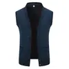 Cardigan Colete Tricot Masculino Gola V Outono Inverno Novo Juventude Com Pelúcia Interna Sem Mangas Casual Quente Colete Echarpe