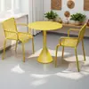 Juego de mesa y sillas para exteriores, mesa cuadrada pequeña de hierro forjado para ocio, juego de tres piezas de mesa y sillas para balcón de jardín, patio, tienda de té con leche, cafetería