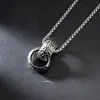Collar Hip-Hop de Acero de Titanio Europeo y Americano para Hombre Marca de Moda Personalidad Callejera Marca Militar Colgante de Celebridad de Internet Cadena Larga para Suéter Joyería de Aleación