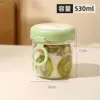 Taza de Avena Transparente de Doble Capa para Batido con Tapa y Cuchara Taza de Desayuno con Frutas Taza de Leche Estudiante Oficinista Portátil Taza de Salah
