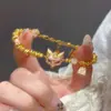 Pulsera de Zorro con Esmalte Color Arena Dorada para Mujer, Nueva Moda, Diseño de Nicho de Alta Gama, Fabricante, Venta al por Mayor