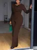 Conjunto de Duas Peças Elegante de Outono 2025, Slim Fit, Plissado, Cor Sólida, Moda, Estilo Europeu e Americano, Modelo Novo Transfronteiriço da Amazon