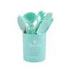 Barril de Almacenamiento Mini Utensilios de Cocina de Silicona Pala Raspador de Silicona Todo Incluido Pinza para Alimentos Horneador de Huevos Herramientas de Horneado