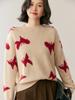 Nuevo Suéter Versátil de Cachemira para Mujer Otoño e Invierno, Suéter Base Jacquard Engrosado, Suéter de Punto Pulóver, Holgado Relajado para Otoño e Invierno