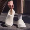 Pantuflas de color liso, impermeables, de punta cerrada para mujer, nueva colección otoño/invierno 2026, moda para exteriores, forradas de felpa, con suela gruesa y antideslizantes, de algodón