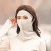 Máscara Solar de Rosto Inteiro Feminina de Alto Valor Respirável Sem Marcas Máscara Facial Proteção do Pescoço Proteção UV Máscara de Seda Gelada de Rosto Inteiro