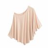 Camisa básica de estilo coreano para primavera y verano, estilo informal, holgada, con cuello redondo, manga dolman modal, de longitud media, con protección solar