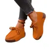 Suministro directo transfronterizo estilo coreano zapatillas de cuero suave para mujer suela gruesa que aumenta la altura zapatos de plataforma suela suave tipo bizcocho con cordones casuales zapatos para mamá
