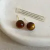 Pendientes Retro Imitación Ojo de Tigre Maillard Lujo Accesible Elegantes Moda de Nicho Tendencia Pendientes para el Trabajo Pendientes Otoño e Invierno Mujer