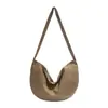 2026 Nueva Moda Lona Gran Capacidad Bolso para Mujer Mori Meng de Moda Bolso Dumpling Bolso Cruzado Color Sólido Simple