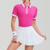 Ropa Deportiva Transfronteriza Primavera y Verano Ropa de Yoga Manga Corta Ropa de Fitness Ajustada Bádminton Tenis Correr Camiseta Traje para Mujer