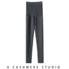 Nuevos pantalones de cachemir para otoño e invierno para mujer, leggings de punto de color liso, de cintura alta, ajustados, gruesos y cálidos, suaves y amigables con la piel