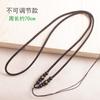 Collar Lanyard con Cuentas Redondas Plateadas de Sándalo Lanyard DIY Tejido a Mano Lanyard con Colgante de Ágata con Mantra Esmeralda