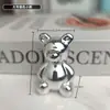 Caixa de lenços com decoração de urso de luxo leve, caixa de doces, decoração, tampa de plástico PP, acessórios, iluminação doméstica criativa e bonita